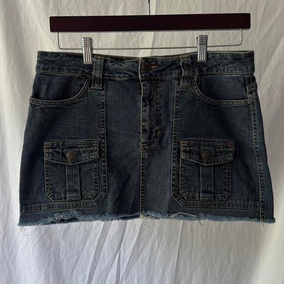 Utility pocket denim mini skirt - Picture 1 of 5